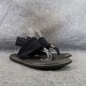 Sanuk Shoes Womens 6 Sandals Yoga Sling 2 Flip Flop Casual Comfort Cushion Black